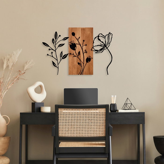 Wallity Triple Flowers - 383 Escultura de Pared de Madera y Metal Wallity Triple Flowers - 383 Escultura de Pared de Madera y Metal